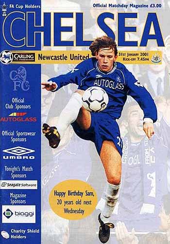 programme cover for Chelsea v Newcastle United, 31st Jan 2001
