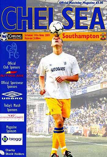 programme cover for Chelsea v Southampton, 14th Apr 2001