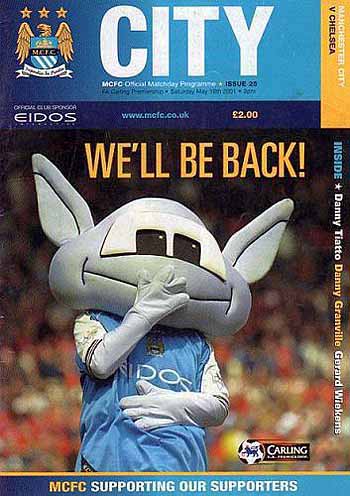 programme cover for Manchester City v Chelsea, 19th May 2001