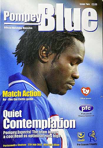 programme cover for Portsmouth v Chelsea, 27th Jul 2002