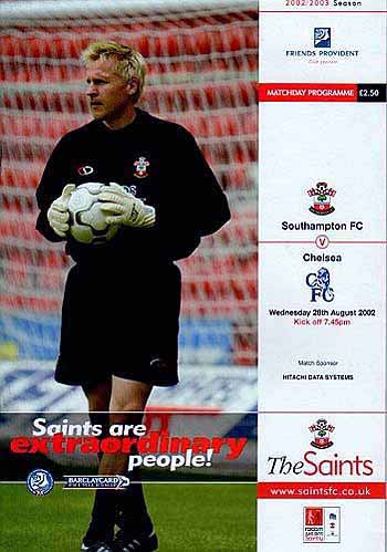 programme cover for Southampton v Chelsea, 28th Aug 2002