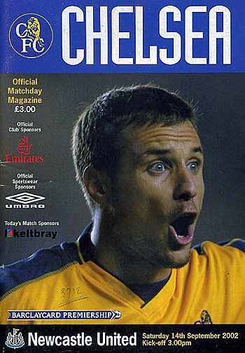 programme cover for Chelsea v Newcastle United, 14th Sep 2002