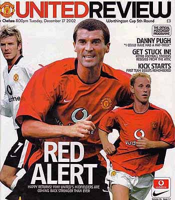 programme cover for Manchester United v Chelsea, 17th Dec 2002