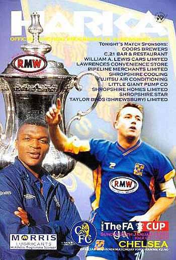 programme cover for Shrewsbury Town v Chelsea, 26th Jan 2003