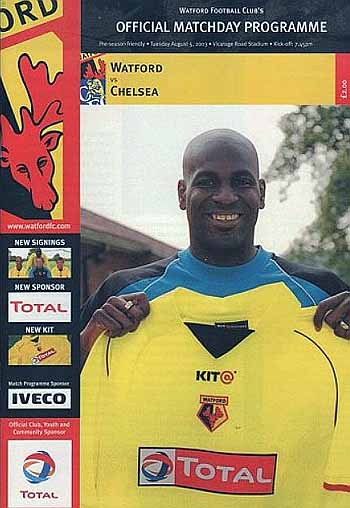 programme cover for Watford v Chelsea, 5th Aug 2003