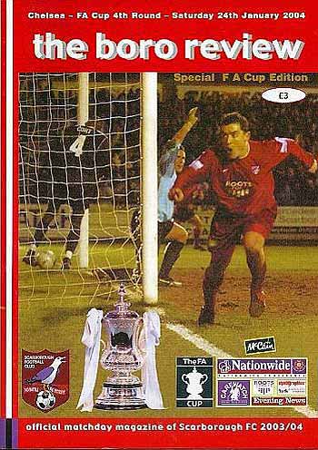 programme cover for Scarborough v Chelsea, 24th Jan 2004
