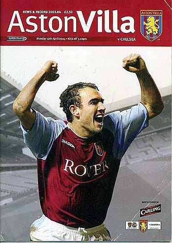 programme cover for Aston Villa v Chelsea, 12th Apr 2004