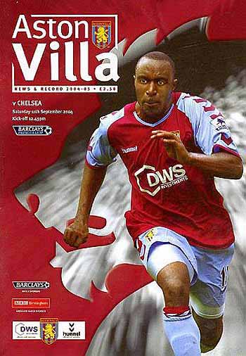 programme cover for Aston Villa v Chelsea, 11th Sep 2004