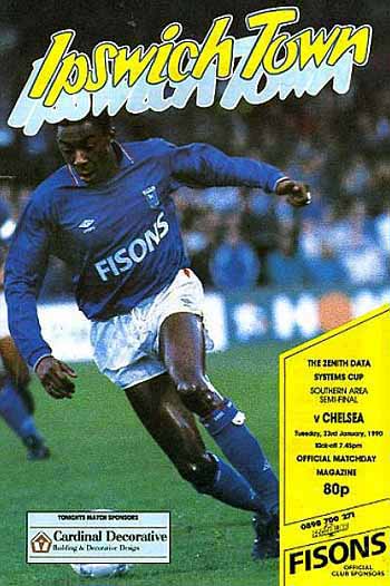 programme cover for Ipswich Town v Chelsea, 23rd Jan 1990