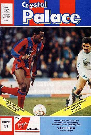 programme cover for Crystal Palace v Chelsea, 21st Feb 1990