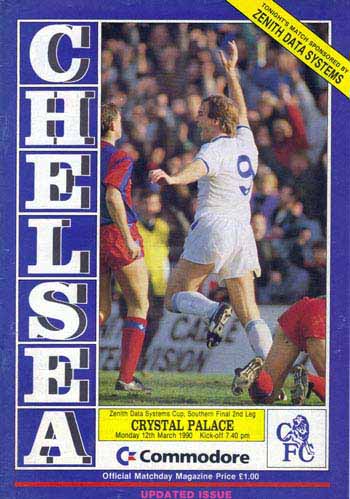 programme cover for Chelsea v Crystal Palace, 12th Mar 1990