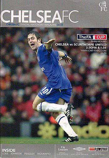 programme cover for Chelsea v Scunthorpe United, 8th Jan 2005