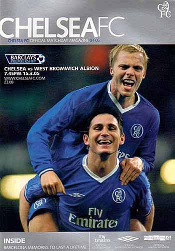 programme cover for Chelsea v West Bromwich Albion, 15th Mar 2005