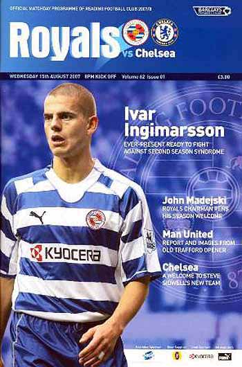 programme cover for Reading v Chelsea, Wednesday, 15th Aug 2007
