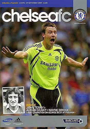 programme cover for Chelsea v Fulham, 29th Sep 2007