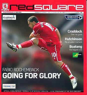 programme cover for Middlesbrough v Chelsea, 20th Oct 2007