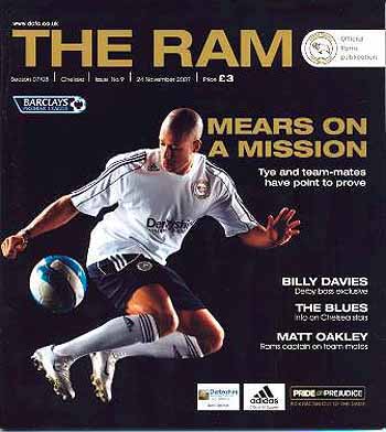 programme cover for Derby County v Chelsea, Saturday, 24th Nov 2007