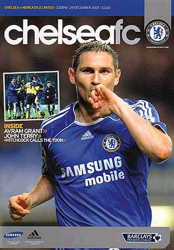 programme cover for Chelsea v Newcastle United, 29th Dec 2007