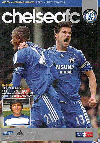 programme cover for Chelsea v Queens Park Rangers, 5th Jan 2008