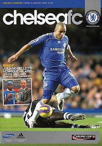 programme cover for Chelsea v Everton, 8th Jan 2008