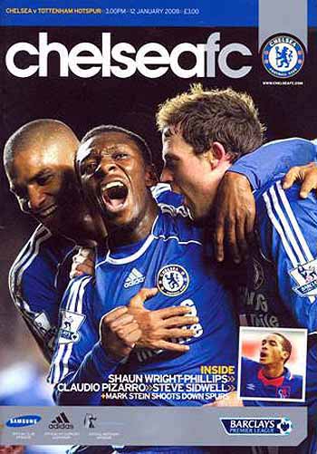 programme cover for Chelsea v Tottenham Hotspur, 12th Jan 2008