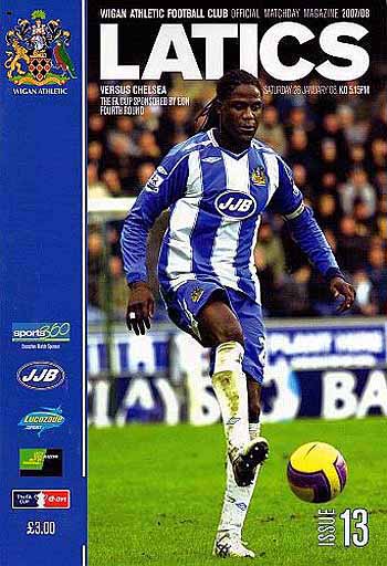 programme cover for Wigan Athletic v Chelsea, Saturday, 26th Jan 2008