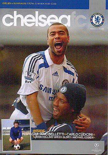 programme cover for Chelsea v Olympiacos, 5th Mar 2008