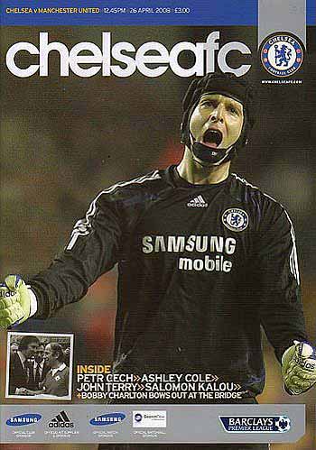 programme cover for Chelsea v Manchester United, 26th Apr 2008