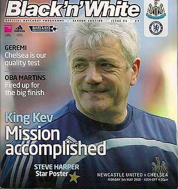 programme cover for Newcastle United v Chelsea, 5th May 2008