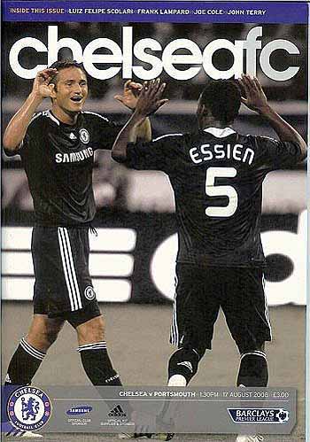 programme cover for Chelsea v Portsmouth, 17th Aug 2008