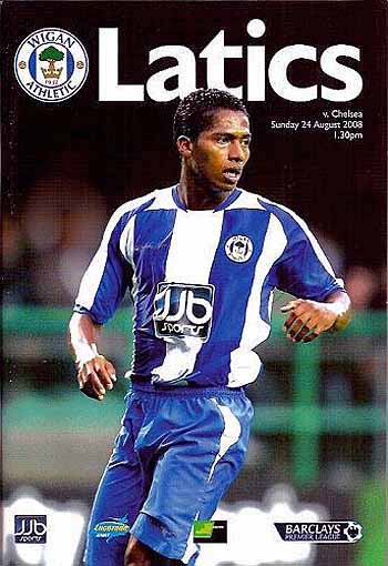 programme cover for Wigan Athletic v Chelsea, 24th Aug 2008