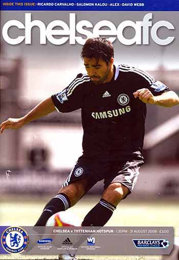programme cover for Chelsea v Tottenham Hotspur, 31st Aug 2008