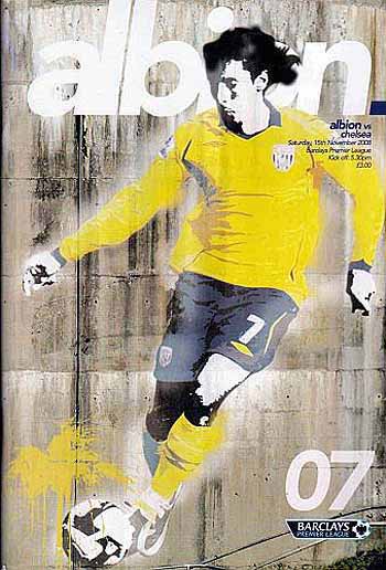 programme cover for West Bromwich Albion v Chelsea, 15th Nov 2008