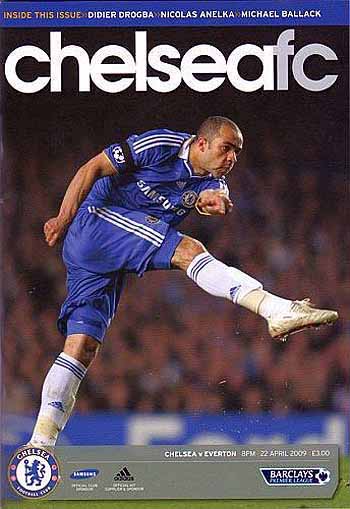 programme cover for Chelsea v Everton, 22nd Apr 2009
