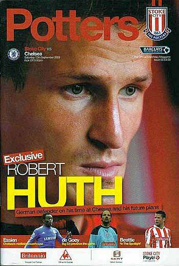 programme cover for Stoke City v Chelsea, 12th Sep 2009