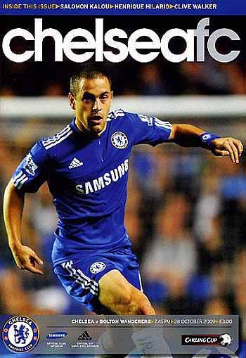 programme cover for Chelsea v Bolton Wanderers, 28th Oct 2009