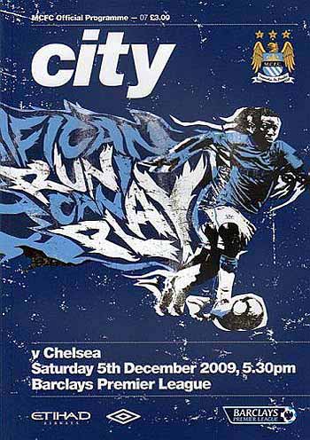 programme cover for Manchester City v Chelsea, 5th Dec 2009