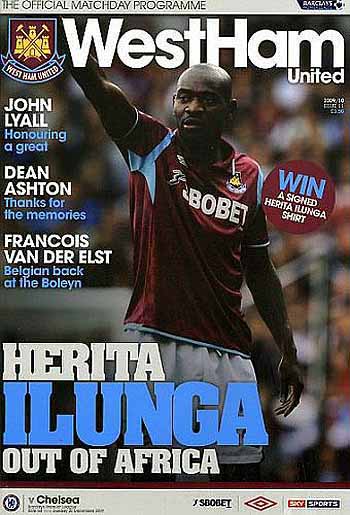 programme cover for West Ham United v Chelsea, 20th Dec 2009