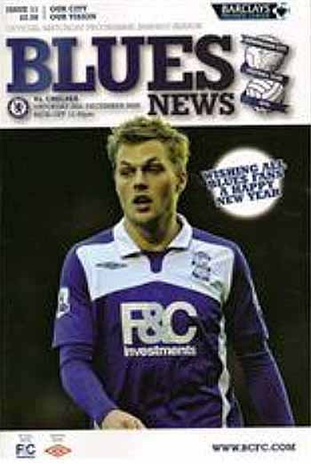 programme cover for Birmingham City v Chelsea, 26th Dec 2009
