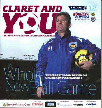 programme cover for Burnley v Chelsea, 30th Jan 2010