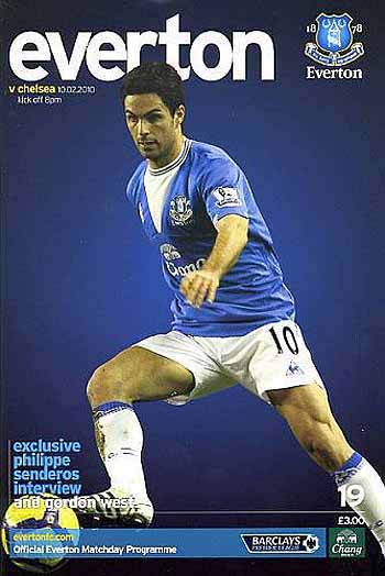 programme cover for Everton v Chelsea, 10th Feb 2010