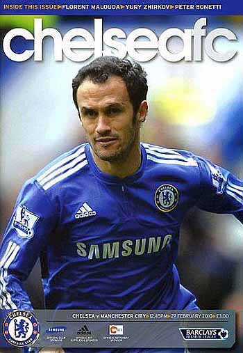 programme cover for Chelsea v Manchester City, 27th Feb 2010