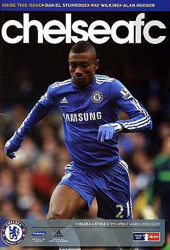 programme cover for Chelsea v Stoke City, Sunday, 7th Mar 2010