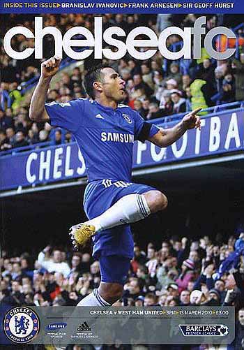 programme cover for Chelsea v West Ham United, 13th Mar 2010