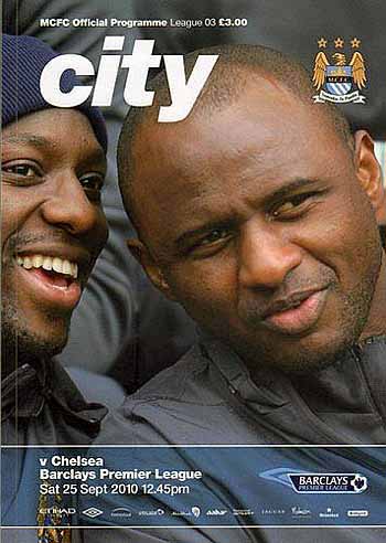 programme cover for Manchester City v Chelsea, 25th Sep 2010