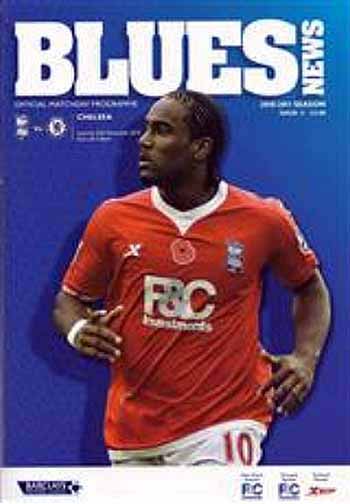 programme cover for Birmingham City v Chelsea, 20th Nov 2010