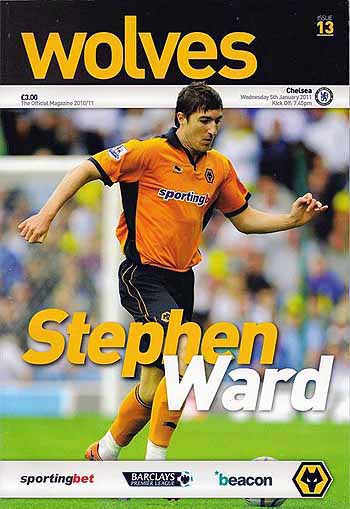 programme cover for Wolverhampton Wanderers v Chelsea, 5th Jan 2011