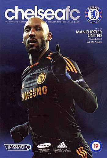programme cover for Chelsea v Manchester United, 1st Mar 2011