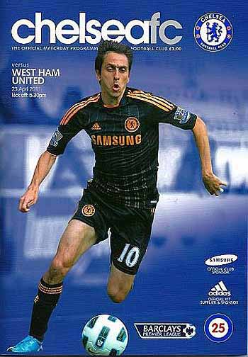 programme cover for Chelsea v West Ham United, 23rd Apr 2011