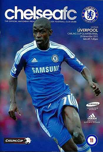 programme cover for Chelsea v Liverpool, 29th Nov 2011
